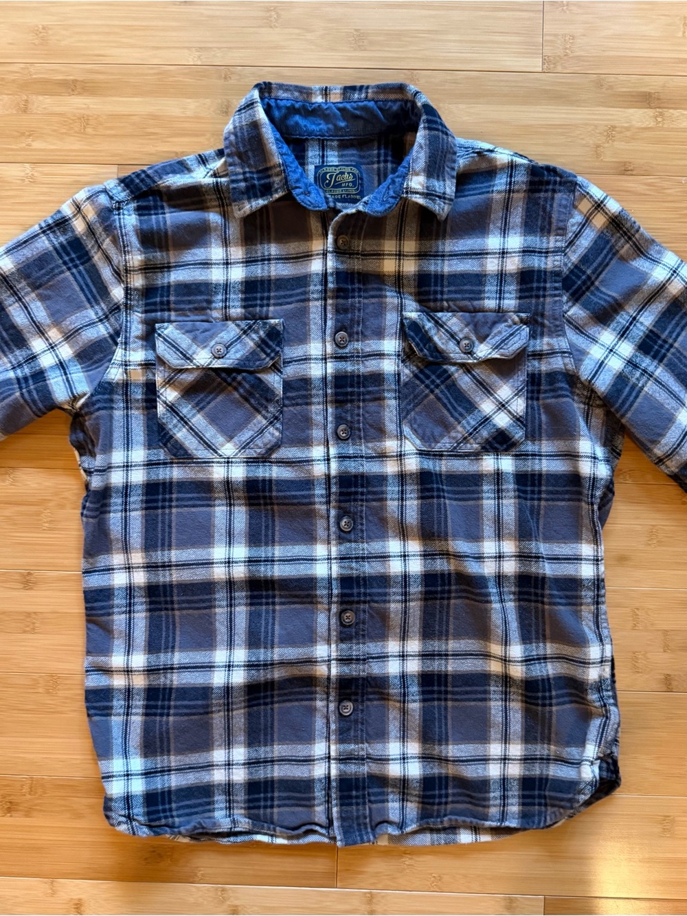 Men’s Flannel – Men’s Large | Blue & Cream